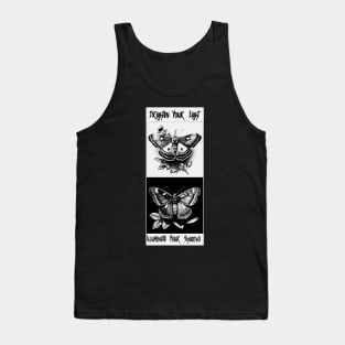 “Brighten Your Light— Illuminate Your Shadows” Moth Nature Motif Tank Top